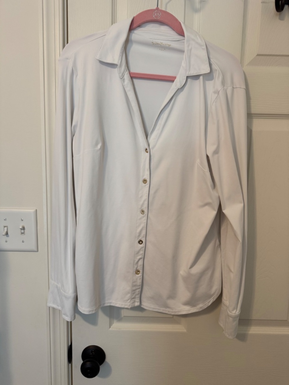 Lilly Pulitzer - button down - collard blouse - XL - BRIGHT WHITE - LIKE NEW